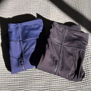 Athleta Rainer Leggings Tall Lot of 2 High Compression Women Medium Blue Black